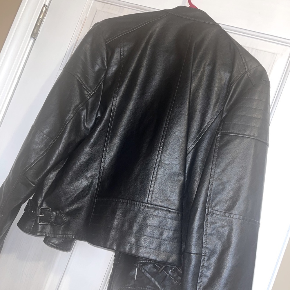 Leather biker jacket